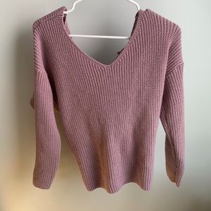 Light Purple Back Knot Sweater